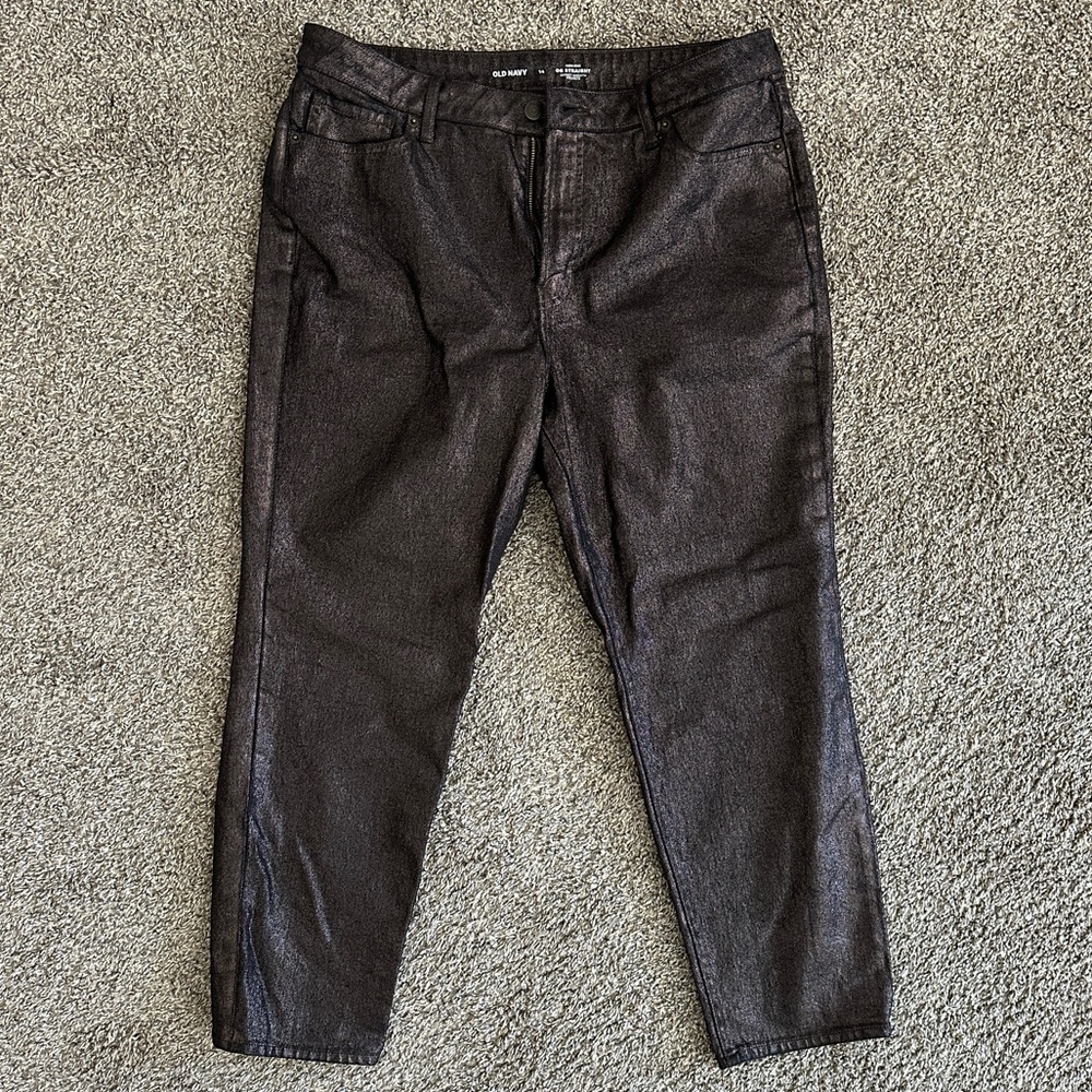 Old Navy High Waisted Shine OG Straight Ankle Jeans